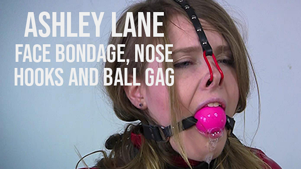 Ashley Lane Face Bondage, Nose Hooks, and Ball Gag