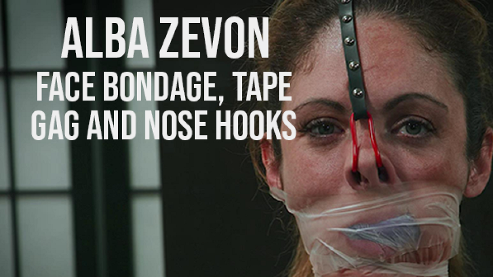 Alba Zevon Face Bondage Tape Gag and Nose Hooks